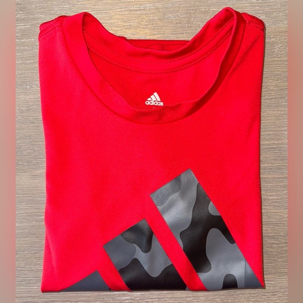 Adidas Red T-Shirt with Camo Logo